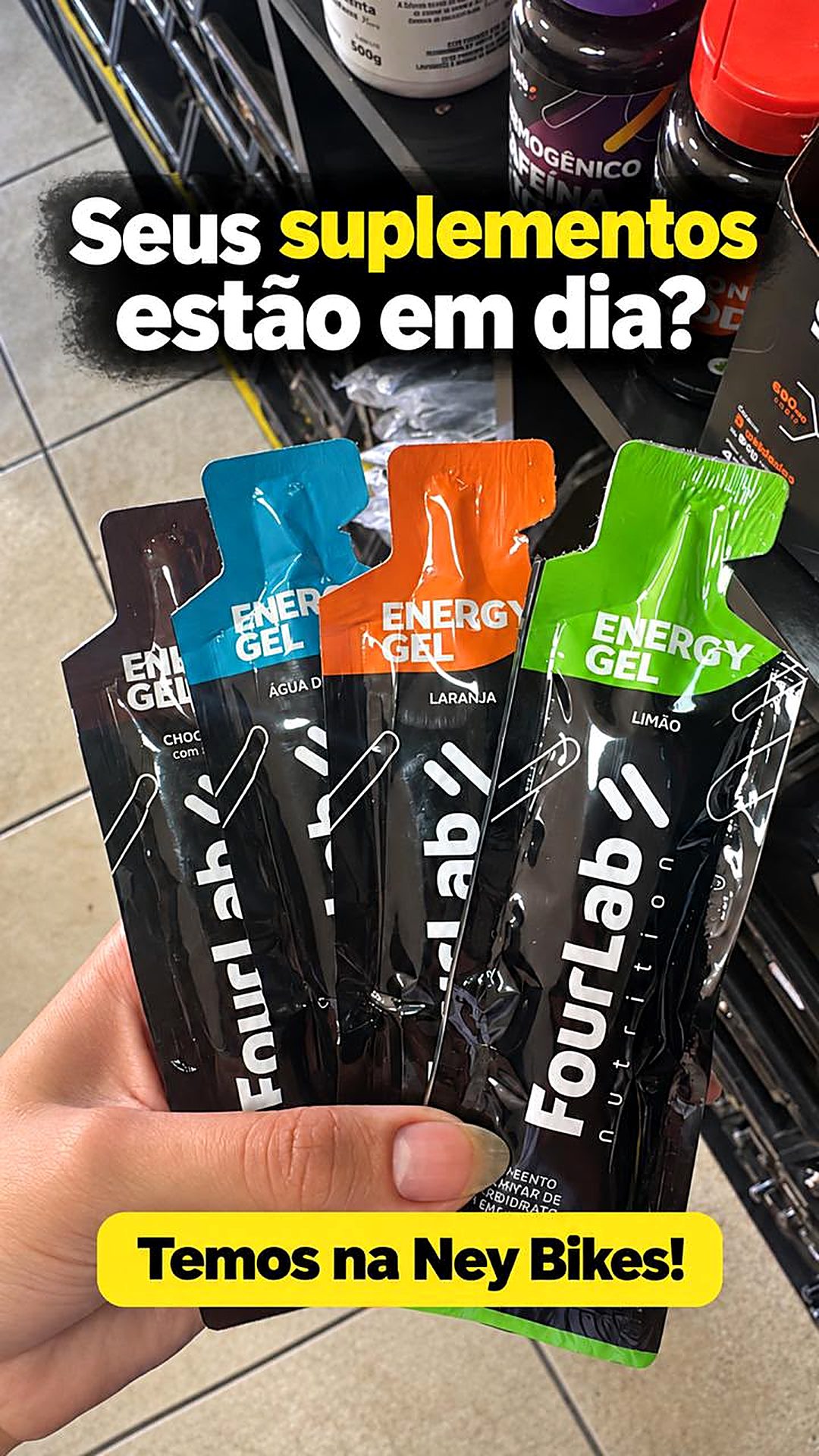 Géis de energia FourLab à venda na Ney Bikes